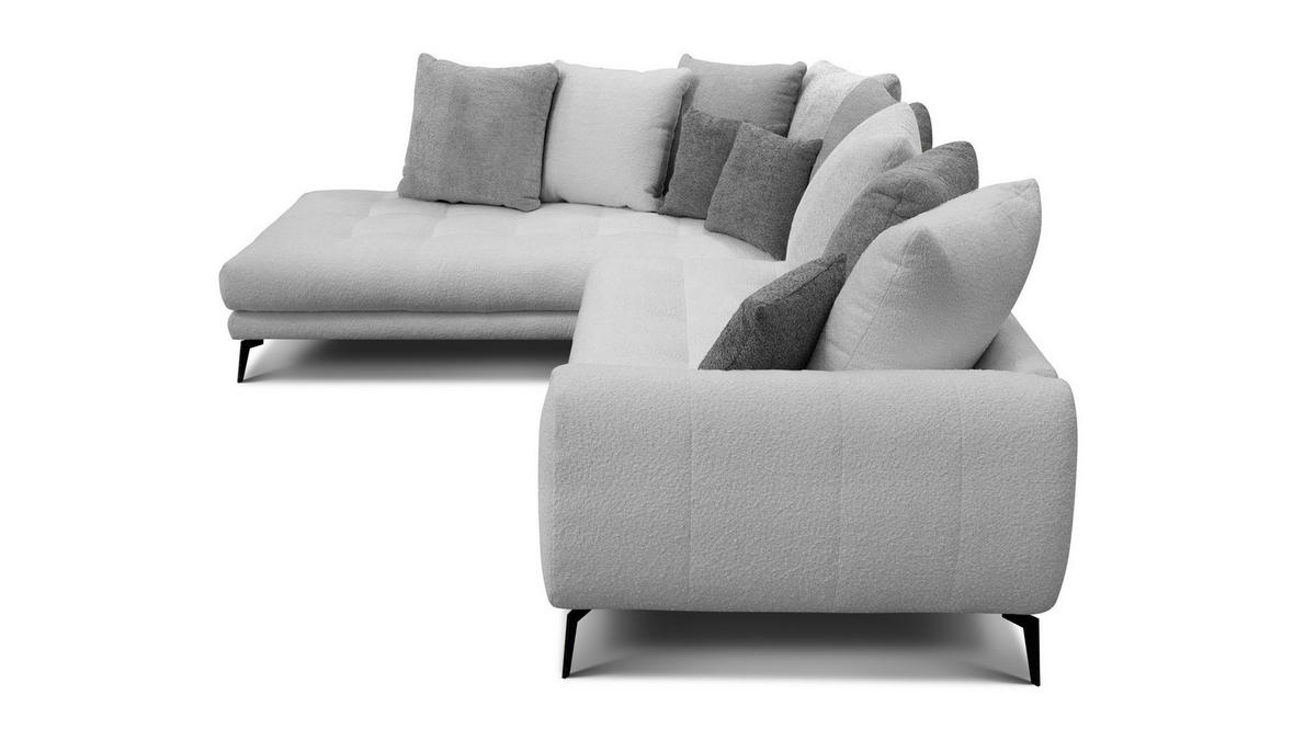 ECKSOFA CALME 5-Sitzer, hellgrau und dunkelgrau - Dunkelgrau, Holz/Textil (294/229cm) - Courtois Laville