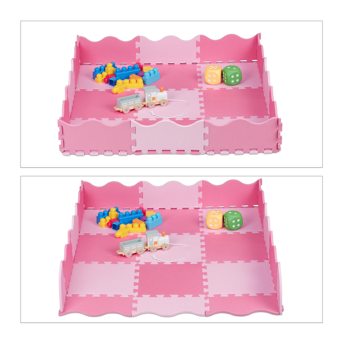 25-TLG.PUZZLEMATTE - Rosa, Kunststoff (31.5/31.5cm) - Relaxdays