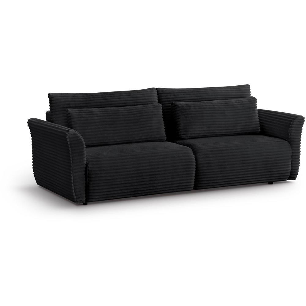 SCHLAFSOFA Samir 3-Sitzer schwarz - Schwarz, Kunststoff/Textil (240/92/108cm) - Beautysofa
