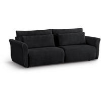 SCHLAFSOFA Samir 3-Sitzer schwarz - Schwarz, Kunststoff/Textil (240/92/108cm) - Beautysofa