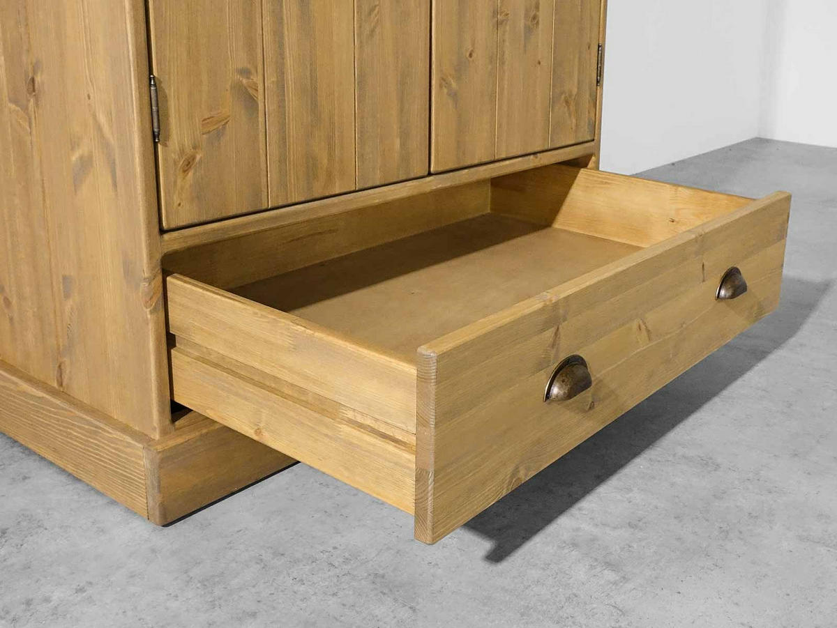KLEIDERSCHRANK aus Massivholz Dakota - Hellbraun, Holz (105/190/60cm) - Seart