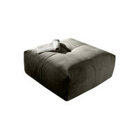 POLSTERHOCKER PALACE Silber Velvet - Silberfarben, Textil (86/41/86cm) - KAWOLA