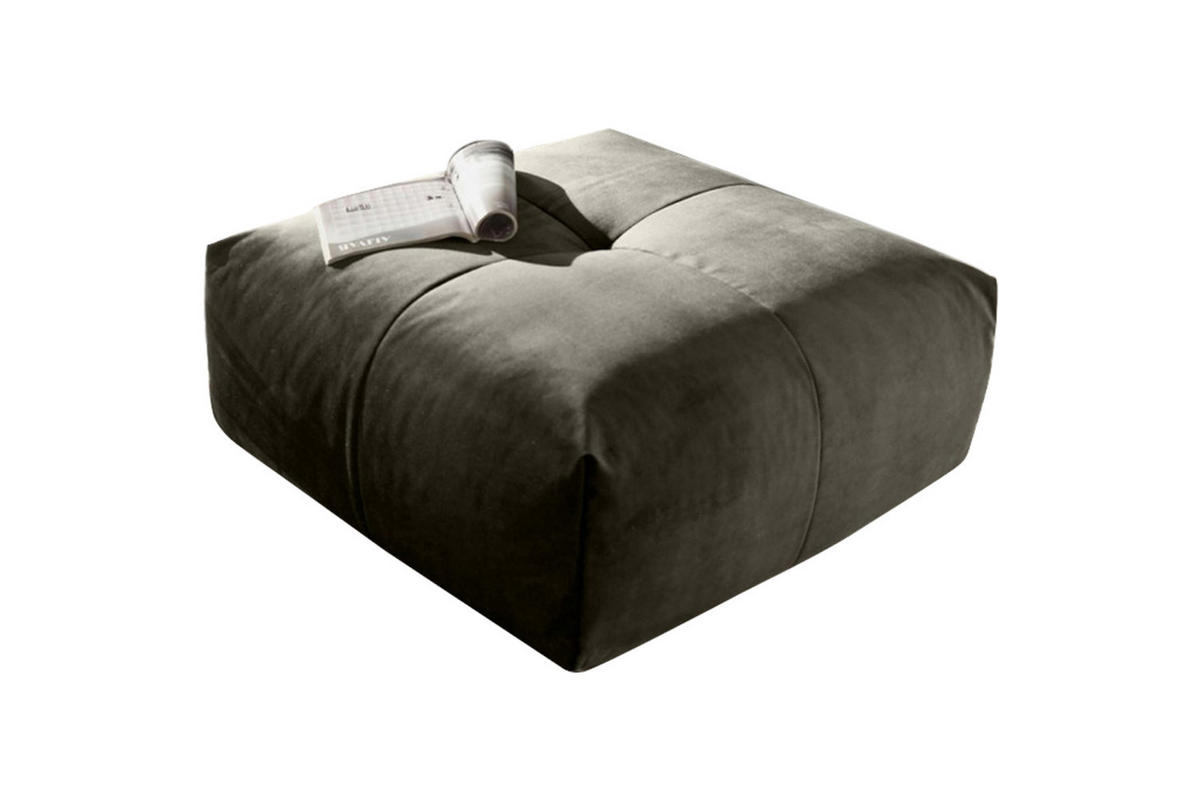 POLSTERHOCKER PALACE Silber Velvet - Silberfarben, Textil (86/41/86cm) - KAWOLA