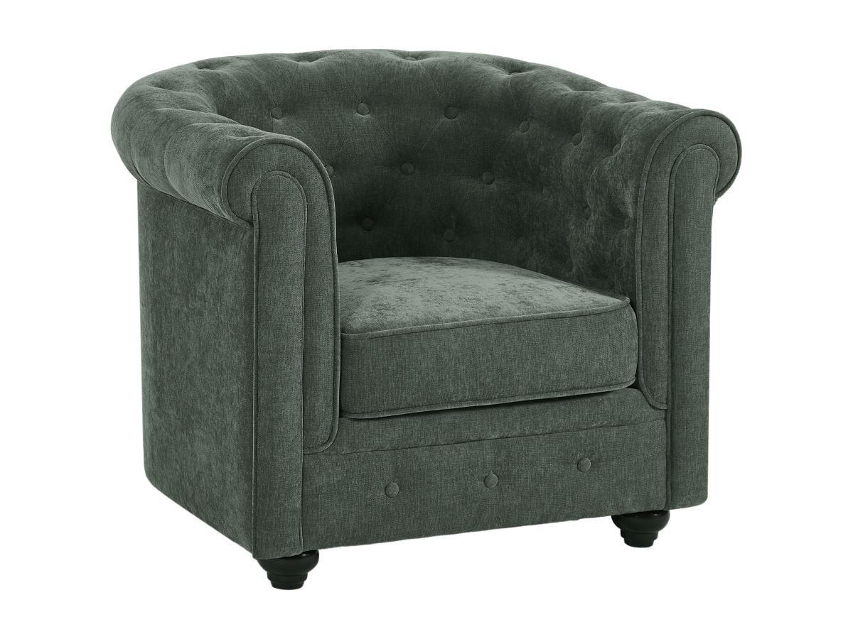 SESSEL - Stoff - Grün - CHESTERFIELD - Grün, Textil (78/72/82cm) - Vente-Unique