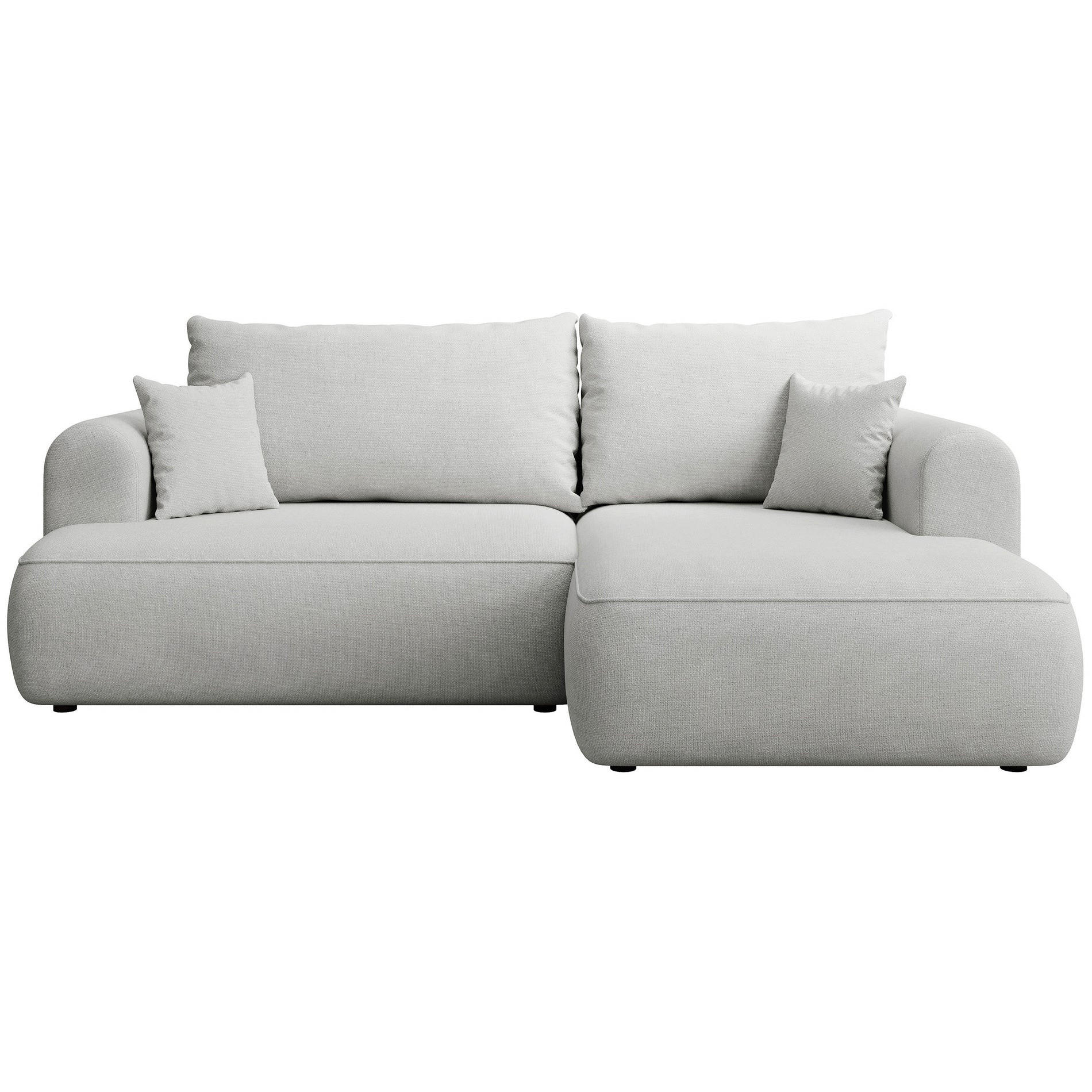 ECKSOFA Ovo Mini Hellgrau rechts - Hellgrau/Schwarz, Kunststoff/Textil (156/238cm) - Selsey