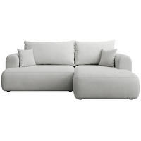 ECKSOFA Ovo Mini Hellgrau rechts - Hellgrau/Schwarz, Kunststoff/Textil (156/238cm) - Selsey