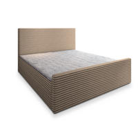 BOXBETT BRENTO 160x200 cm mit Matratze und Topper - Beige - Beige, Holz (160/200cm) - MASSENO