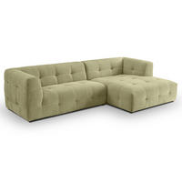 SOFA grün Webstoff 292 x 161 cm, Ecksofa 5-Sitzer, L-Sofa Ottomane rechts - Grün, Holz/Textil (292/161cm) - Inn.Furn