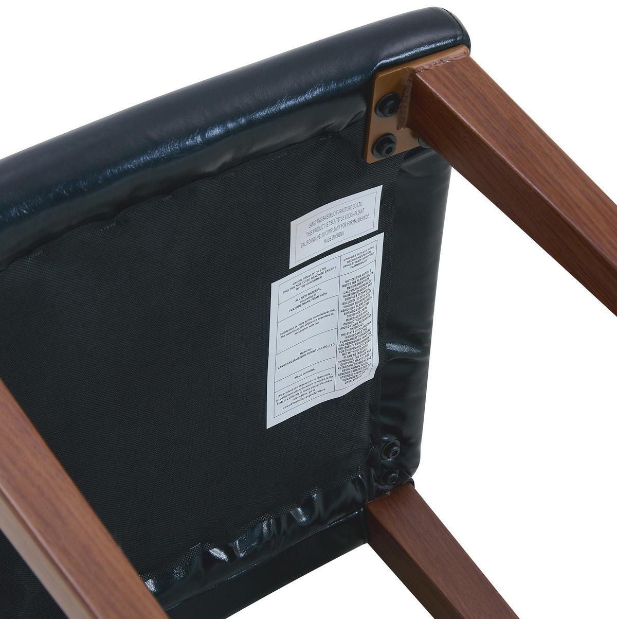 ESSZIMMERSTUHL mit PU-Bezug 90 cm Schwarz Nussbaumoptik 2er-Set - Schwarz, Metall (47/90/41.1cm) - Meubliv