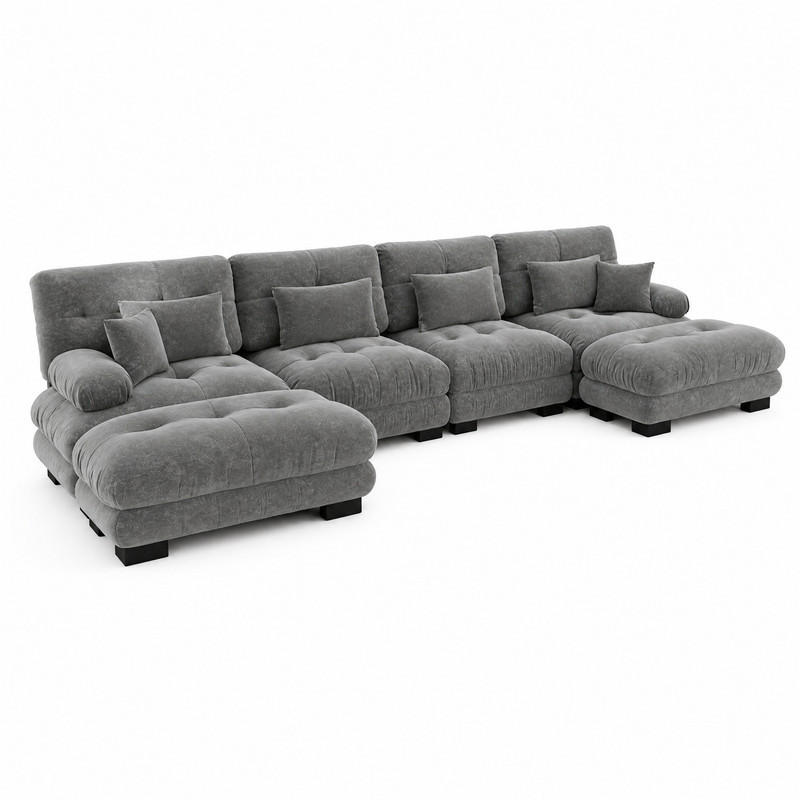 Meubliv Sofa Hellgrau 145x81x406.1 cm
