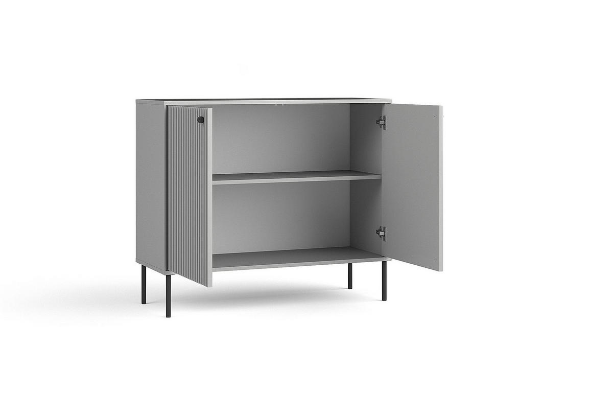 KOMMODE NIMB 105,4/89,2/40,5cm mit Schubladen 2 Türen Grau - Grau, Holzwerkstoff (105.4/89.2/40.5cm) - MASSENO