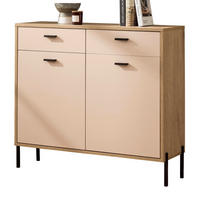 KOMMODE Kaschmir, Eiche 105 cm, SIDEBOARD mit Soft-Close - Kaschmir/Eichefarben, Holzwerkstoff/Metall (105/95/35cm) - Furn.Design