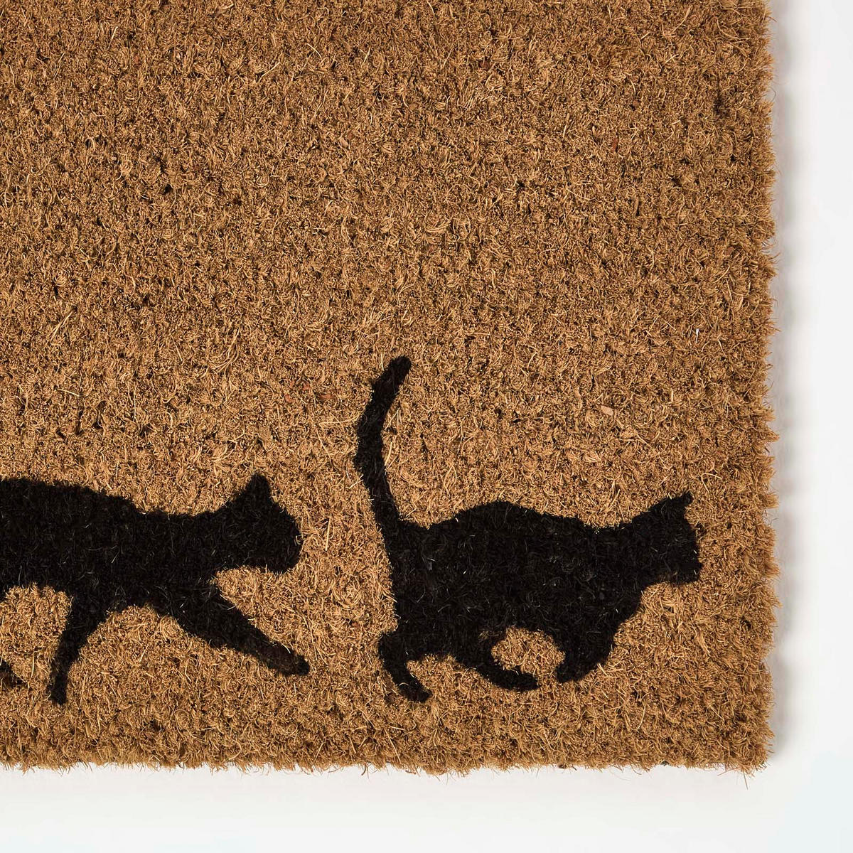 FUSSMATTE Katzen rutschfest 25/75 cm - Schwarz, Naturmaterialien (25/75cm) - Homescapes