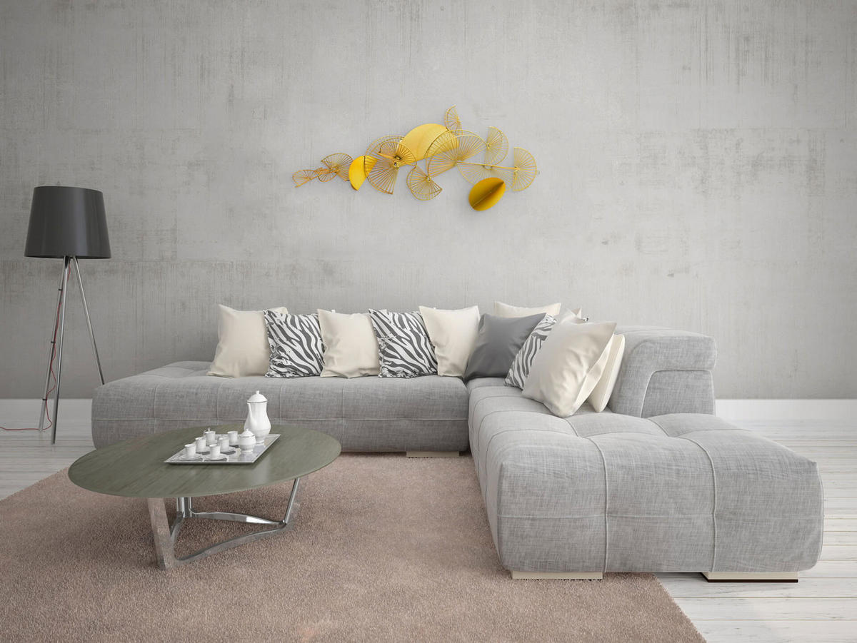 WANDDEKO Gold 105/47 cm - Goldfarben, Metall (3.85/47/22cm) - KUNSTLOFT