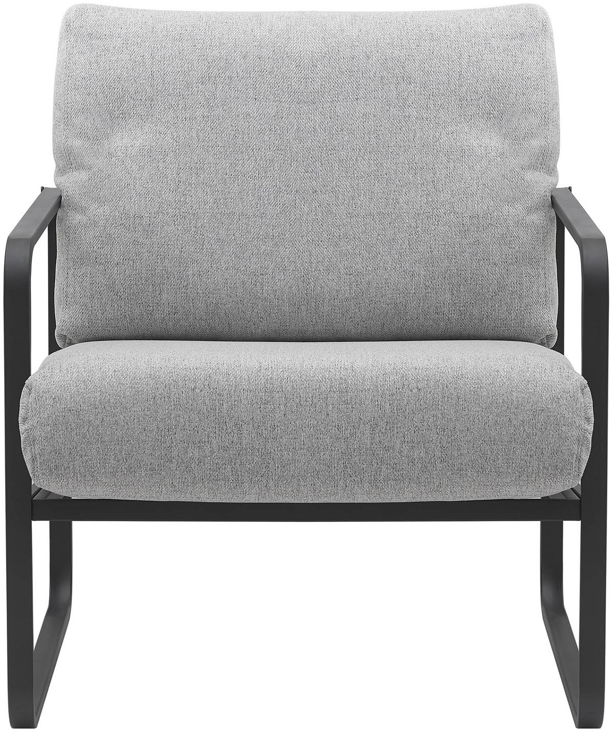 SESSEL Stoff hellgrau - Hellgrau/Schwarz, Textil/Metall (70/82/74cm) - CLP