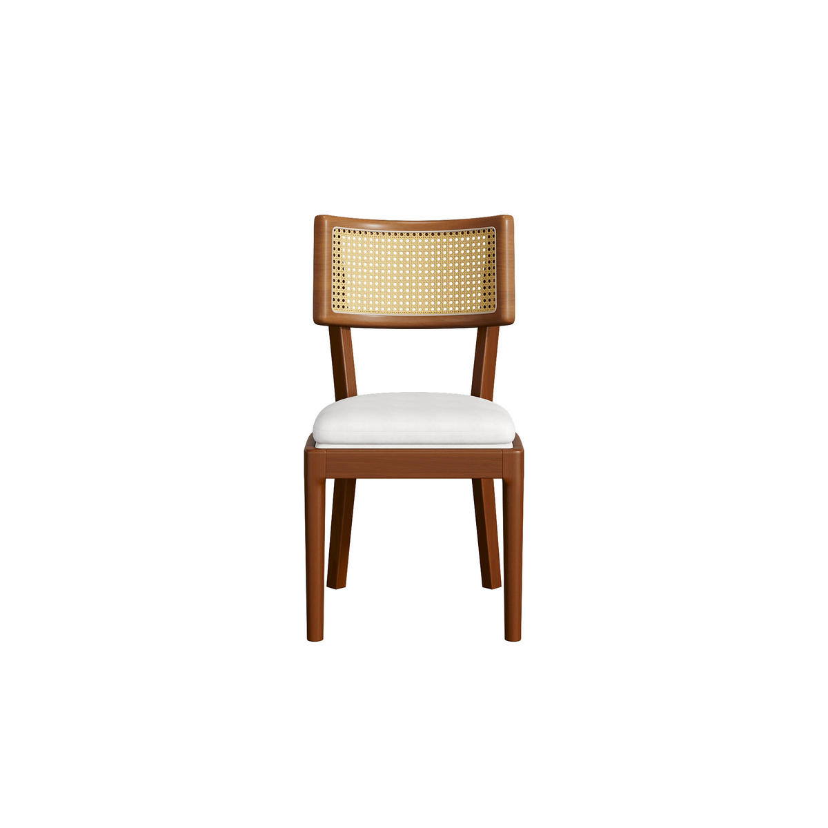 ESSZIMMERSTUHL 4er Set Massivholz Rattan Leinen Nussbaum - Walnussfarben, Holz (58/88/50cm) - FLIEKS