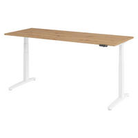 SCHREIBTISCH elektrisch XBHM 80/200/74 cm in Wildeiche/Weiß - Wildeiche/Weiß, Holzwerkstoff (80/200/74cm) - bümö
