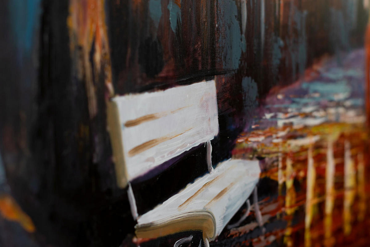 ACRYLBILD HANDGEMALT 120/60 cm - Multicolor/Schwarz, Holz/Textil (2/60cm) - KUNSTLOFT