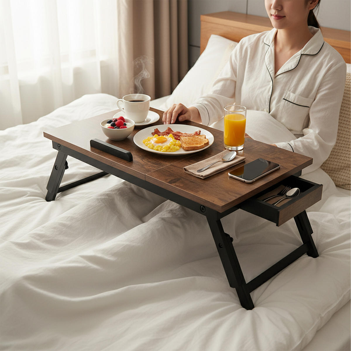 LAPTOPTISCH - Schwarz, Holz/Holzwerkstoff (35/70/19.5cm) - Relaxdays