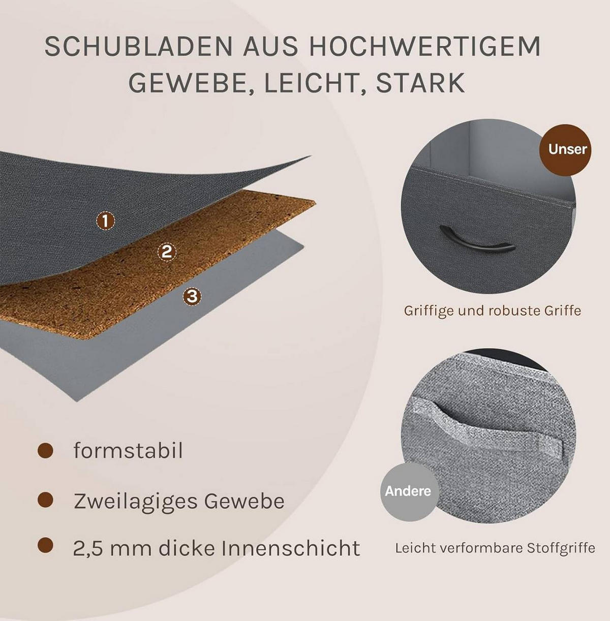 KOMMODENSCHRANK mit 5 Schubladen aus Holzwerkstoff ,Metallrahmen,Schwarz + Dunkelgrau - Dunkelgrau/Schwarz, Holzwerkstoff/Metall (100/54/30cm) - Woltu