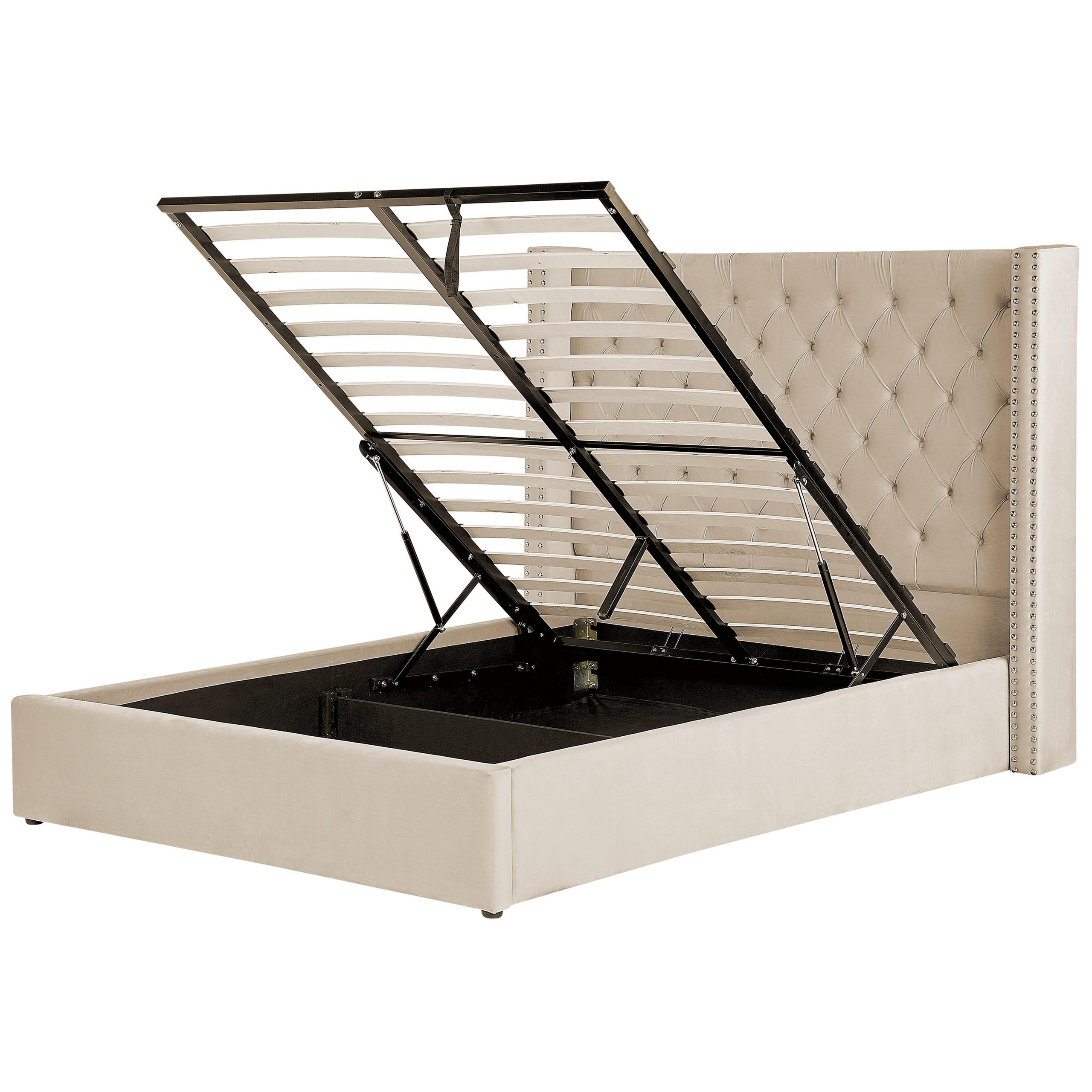 POLSTERBETT 140/200cm Beige Lubbon - Beige, Textil (140/200cm) - Beliani