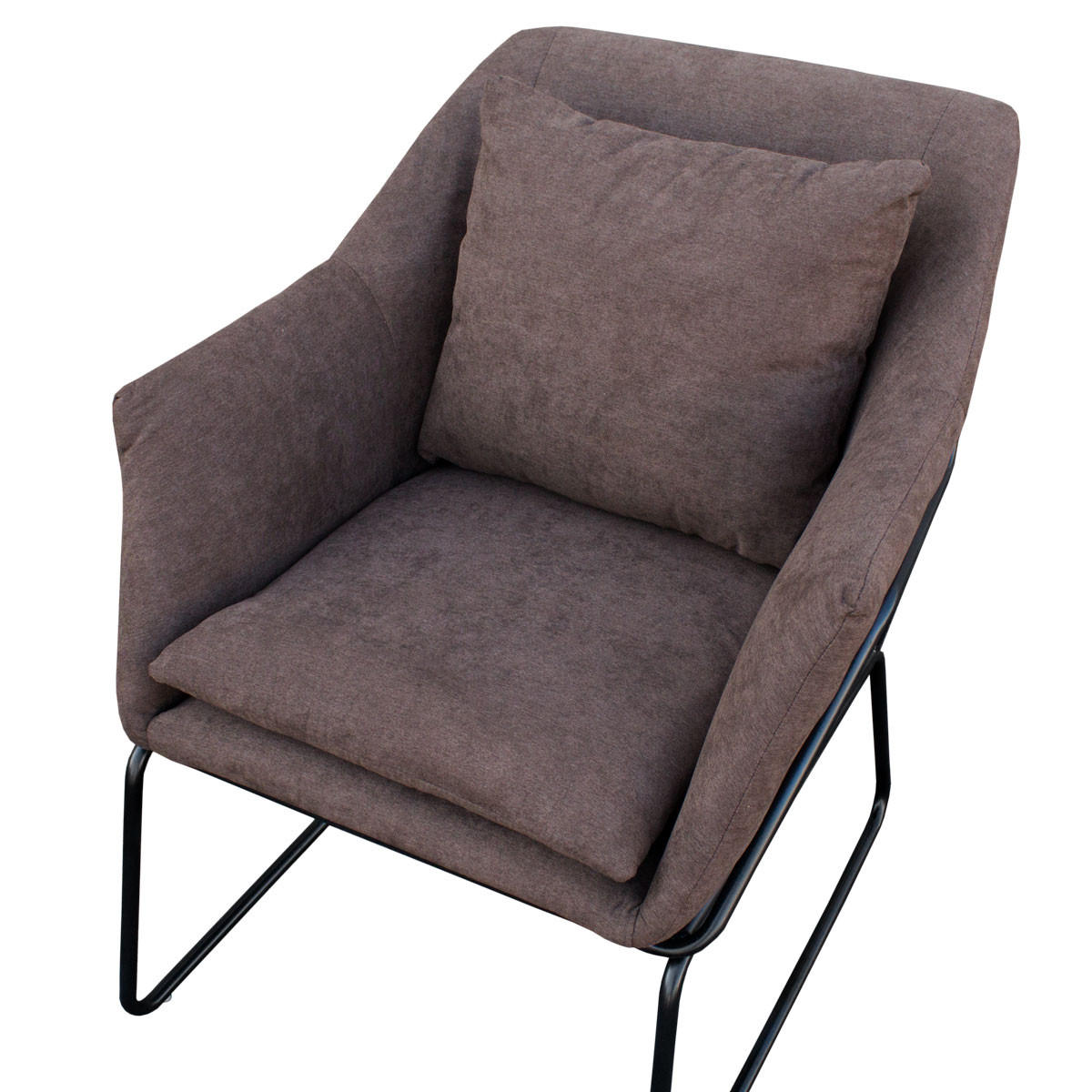 LOUNGESESSEL JOSIE Samtbezug Braun - Schwarz/Braun, Textil/Metall (68/82/64cm) - SVITA