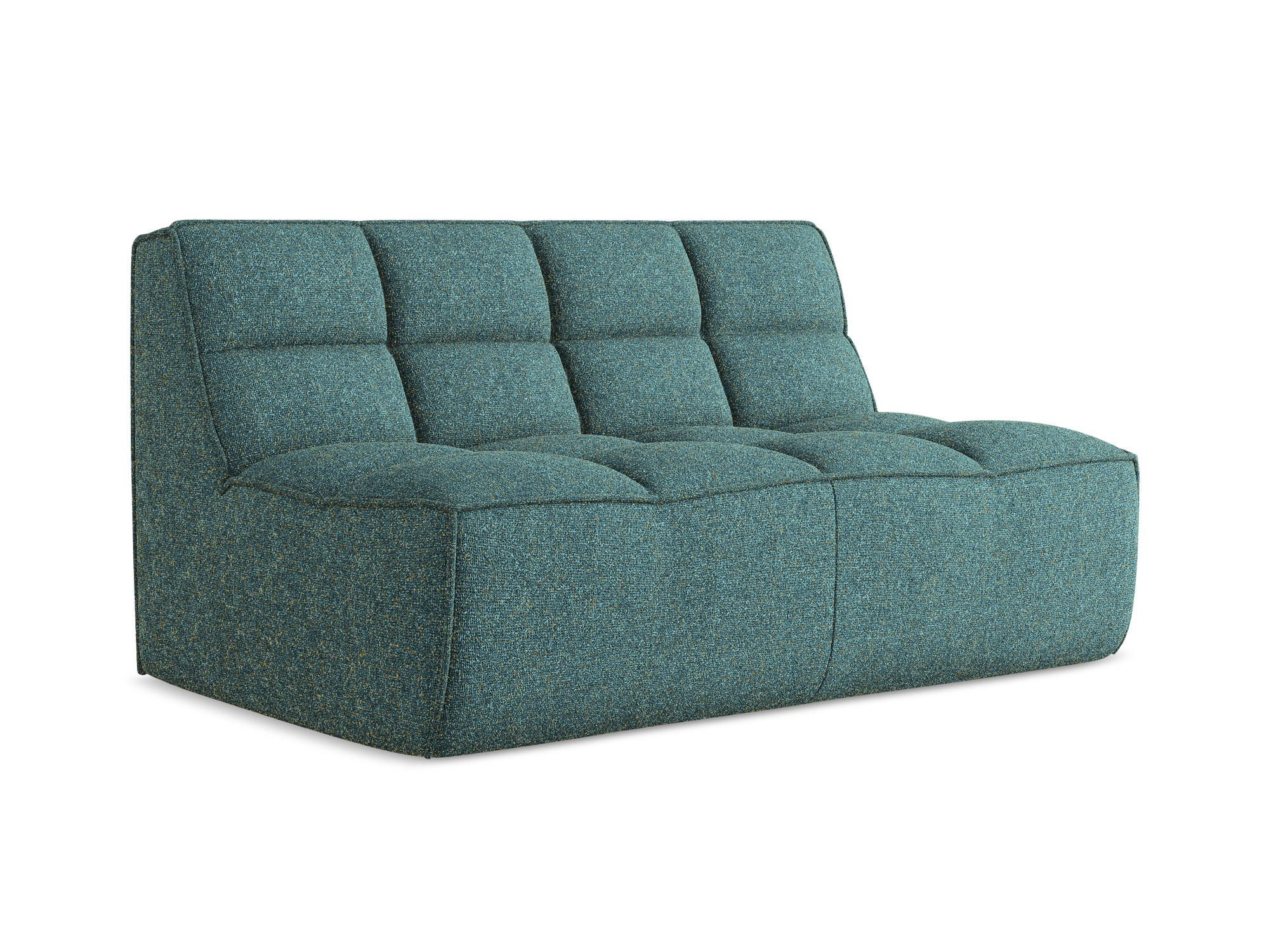 2-SITZER-SOFA Strukturstoff Stoff Blau - Blau/Petrol, Kunststoff/Textil (160/75/93cm) - Makamii
