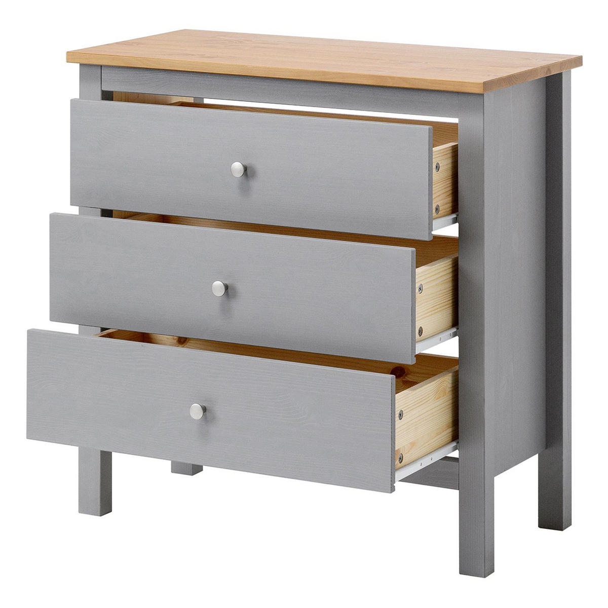 KOMMODE Massivholz 37/75/75 cm - Grau, Holz (75/75/37cm) - hagge home