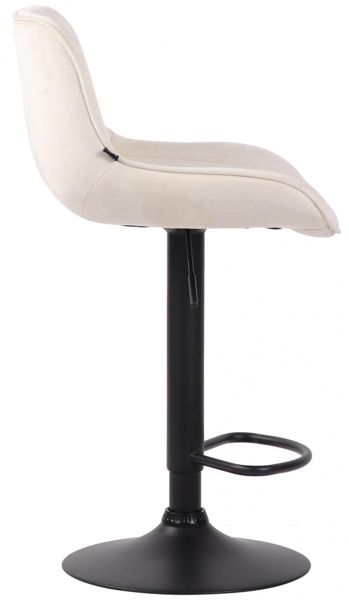 BARHOCKER 2er Set Samt creme - Creme/Schwarz, Textil/Metall (50/86/50cm) - CLP