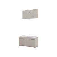 GARDEROBEN-SET Gesita VII - Kaschmir/Weiß Hochglanz, Holzwerkstoff/Kunststoff (84/45/35cm) - MIRJAN24