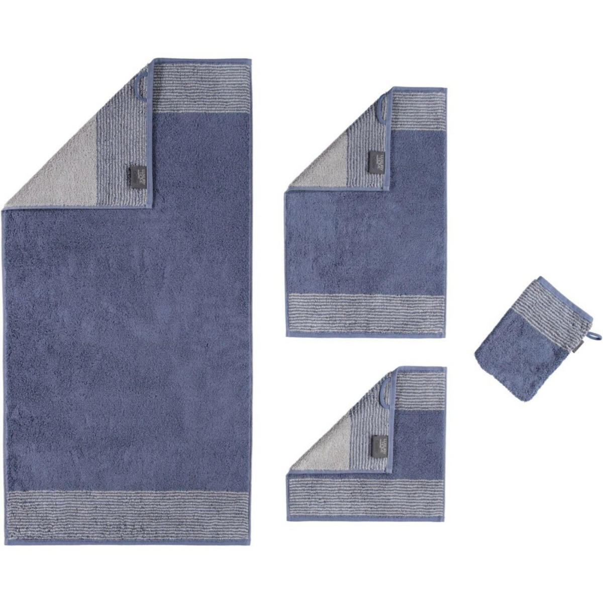 SEIFTUCH LUXURY HOME TWO-TONE 590 NACHTBLAU - 10 - Blau, Textil (30/30cm) - Cawoe