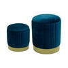FUSSHOCKER 2er Set Blau 35/35/44 cm - Blau, Textil (35/44/35cm) - Mobili Rebecca