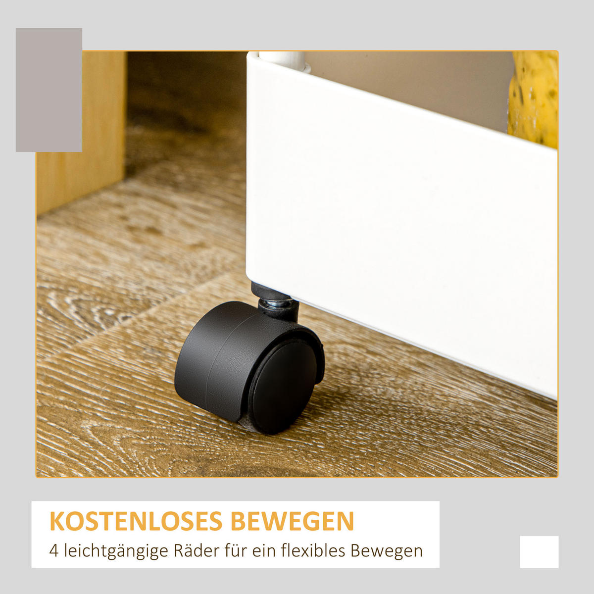 ROLLWAGEN, Küchenwagen, Weiß - Weiß, Metall (19/90/40cm) - HOMCOM