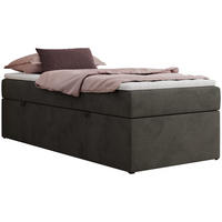 BOXBETT ZERO 90/200 - Dunkelgrau Kunstleder - H4 - Topper Visco - Dunkelgrau, Textil (90/200cm) - MKS