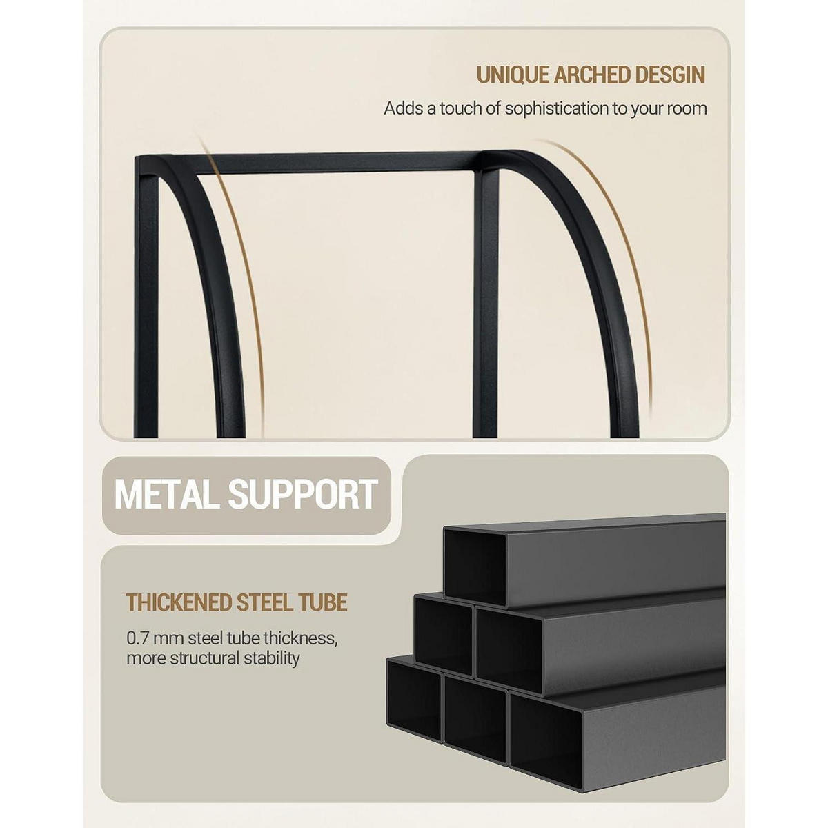 BÜCHERREGAL 7E Braun-Schwarz 30 x 33,6 x 208,5 cm - Braun, Metall (33.6/209/30cm)