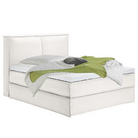 BOXSPRINGBETT mit Kopfteil - Premium - Weiß, Textil (160/200cm) - home24