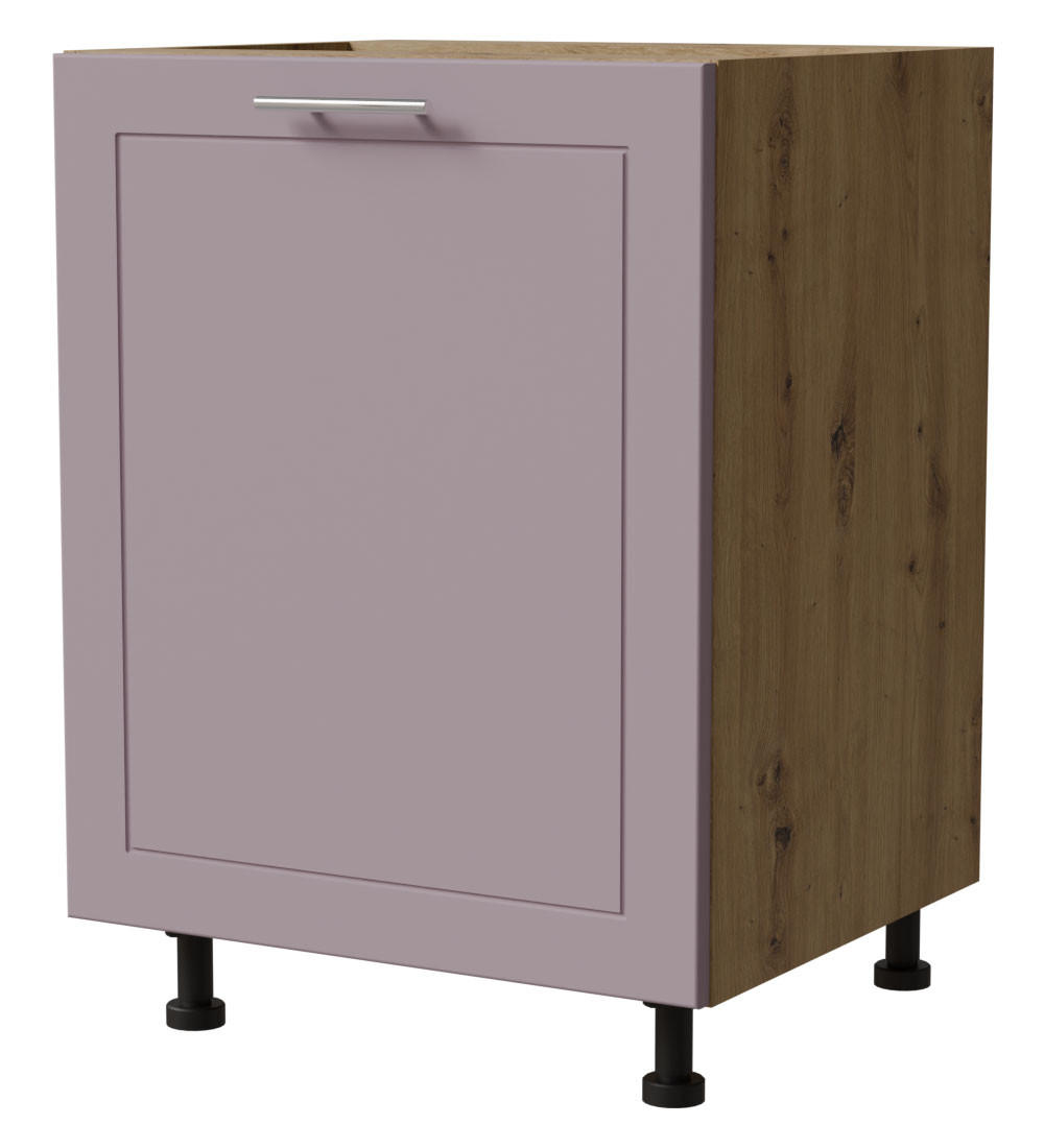 UNTERSCHRANK Bari D1D/60 Eiche Artisan / RAL 4009 pastellviolett 60 / 50 / 82cm - Violett/Eiche Artisan, Holz/Holzwerkstoff (60/82/50cm) - Feldmann-Wohnen