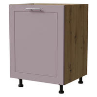 UNTERSCHRANK Bari D1D/60 Eiche Artisan / RAL 4009 pastellviolett 60 / 50 / 82cm - Violett/Eiche Artisan, Holz/Holzwerkstoff (60/82/50cm) - Feldmann-Wohnen