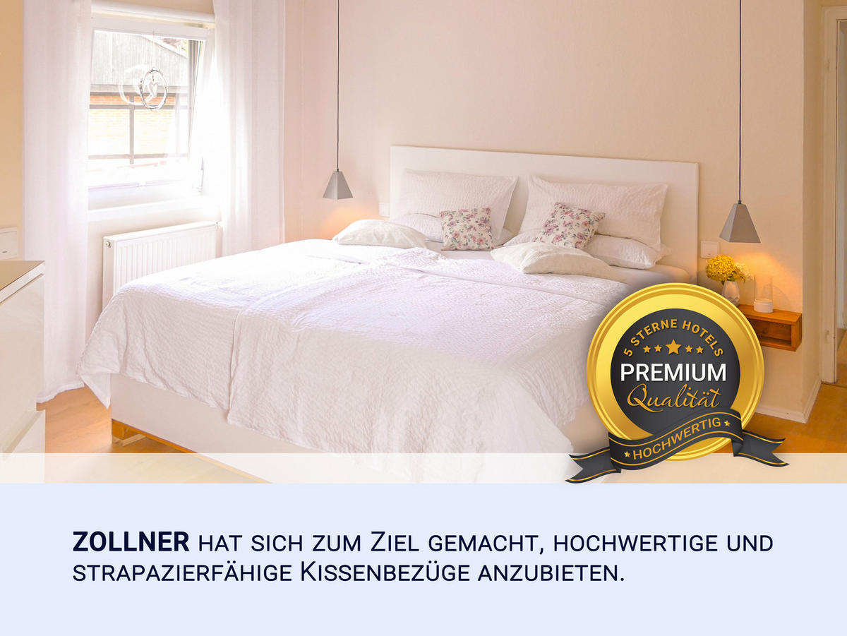 KISSENBEZUG, 2er-Set, 40x80 cm, 100% Baumwolle, Weiß - Weiß, Textil (40/80cm) - Zollner