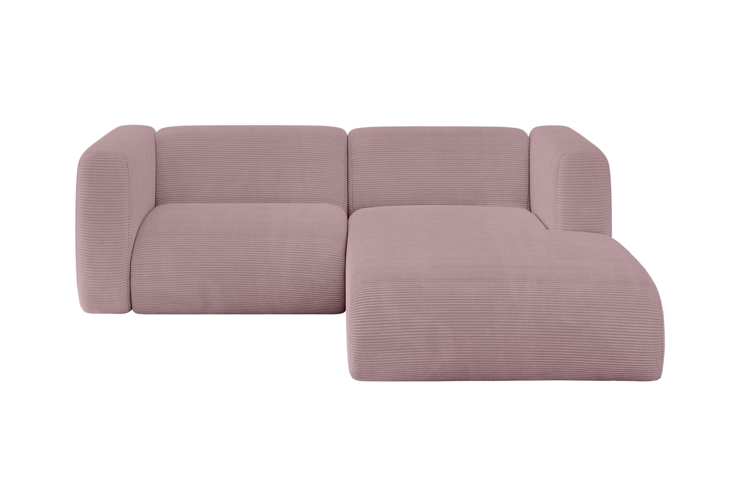 ECKSOFA Ottomane Rechts MIRA-L1 227x179x89 Rosa Cord - Schwarz/Rosa, Holzwerkstoff/Kunststoff (227/179cm) - ALTDECOR