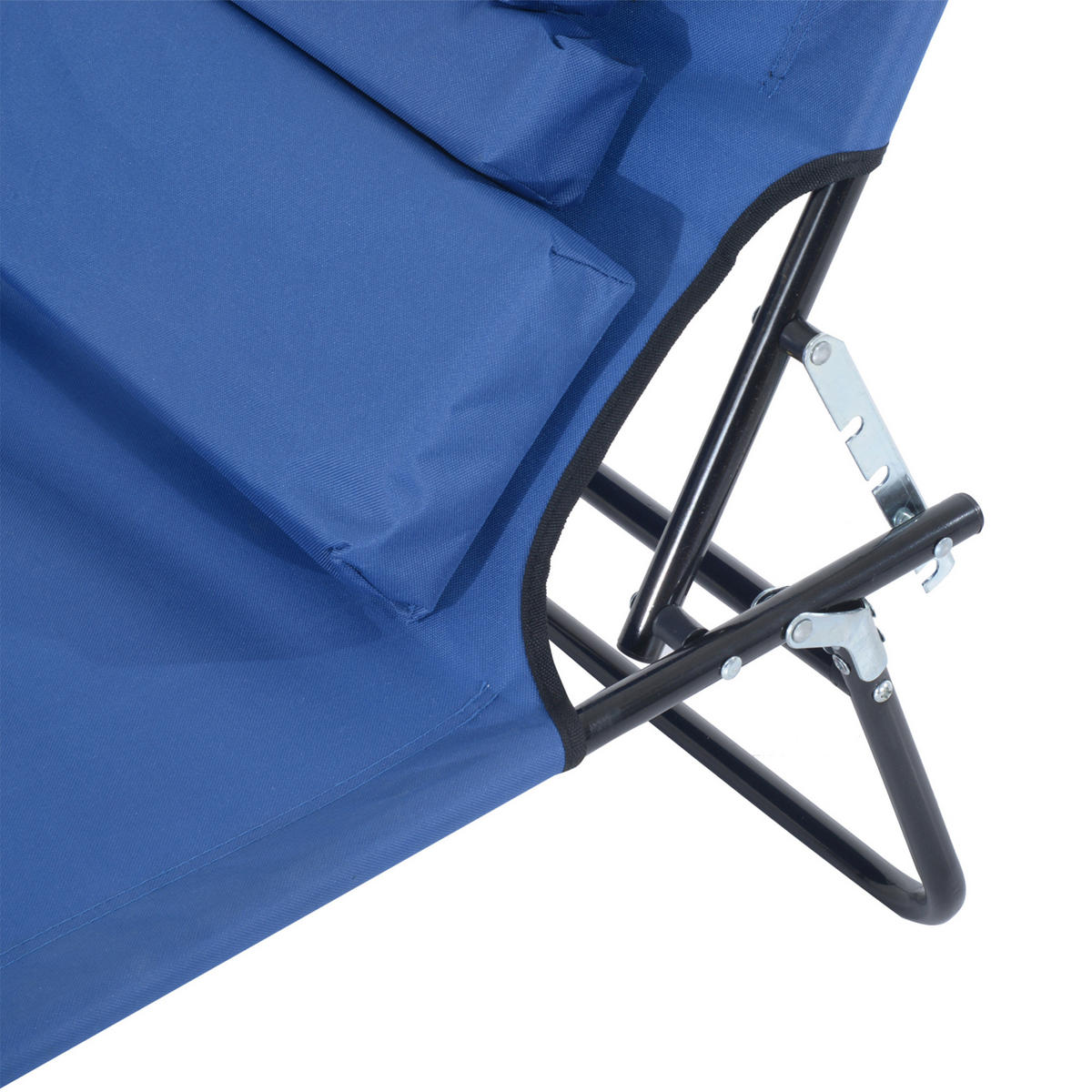 SONNENLIEGE DE-15586 klappbar, 4-fach verstellbar Blau - Blau, Metall (58/36/187cm) - ComfortXL