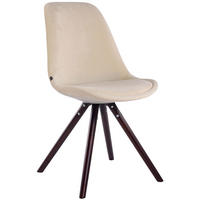 BESUCHERSTUHL Toulon Samt, Gestell Buchenholz Cappuccino rund Creme - Naturfarben/Cappuccino, Holz/Buchenholz (48/83/56cm) - TPFLiving