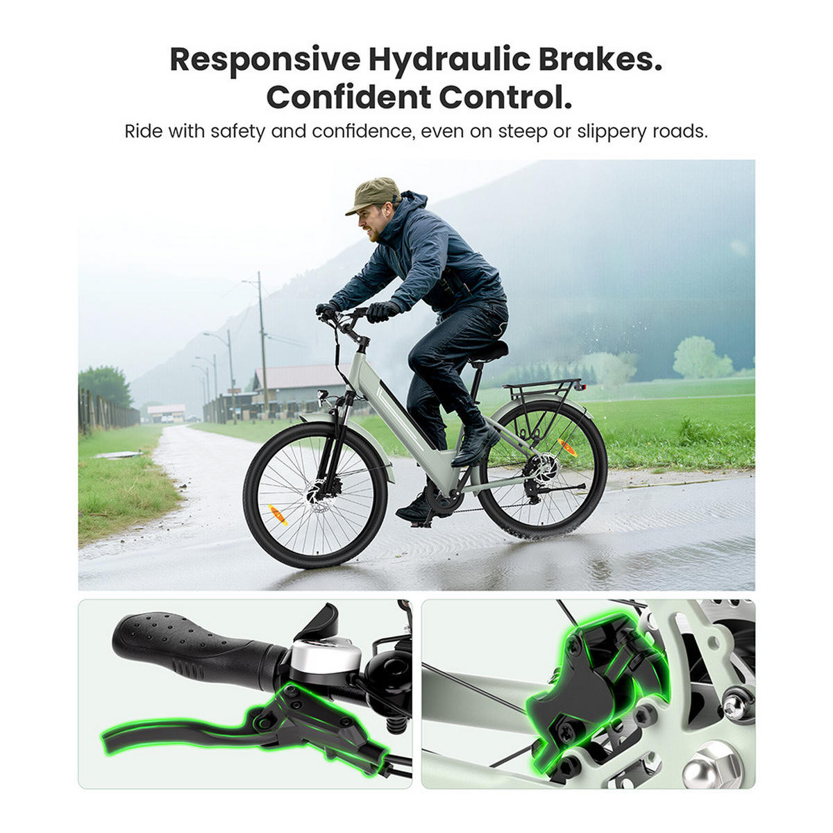 E-BIKE Junglor J1 Pro – Verbesserte Sicherheit und Stabilität - Grün, Metall (85cm)