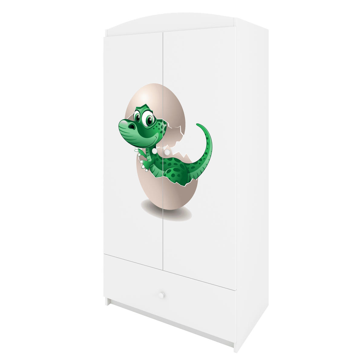 KINDERKLEIDERSCHRANK Kleiner Dino - Weiß, Holzwerkstoff (90/175/52cm) - RAUMHIRSCH FURNITURE