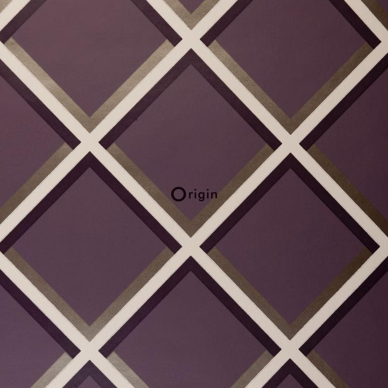 TAPETE geometrisches Motiv 52 cm x 10.05 m - Lila, Papier (52/1000cm) - Origin Wallcoverings