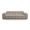 SOFA Kendal aus strukturiertem Stoff dunkelbeige 4 Sitzplätze - Mokka, Textil (255/79/103cm) - Micadoni