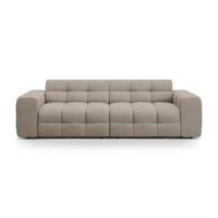 SOFA Kendal aus strukturiertem Stoff dunkelbeige 4 Sitzplätze - Mokka, Textil (255/79/103cm) - Micadoni