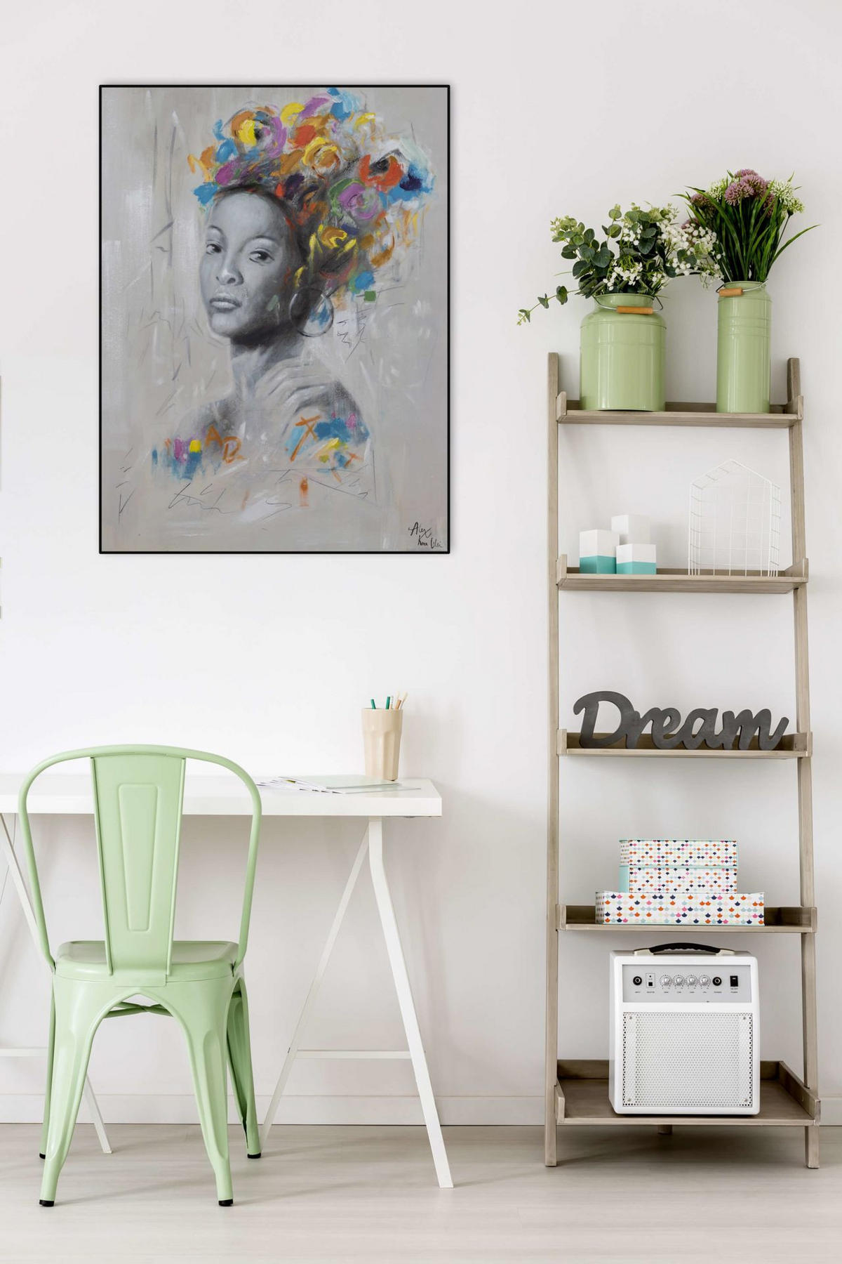 RUČNE MAĽOVANÝ AKRYLOVÝ OBRAZ 75/100 cm, viacfarebný, zvierací motív - viacfarebná, drevo/textil (75/100cm) - KUNSTLOFT