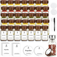 GEWÜRZGLÄSER Set 35-teilig mit Akazienholzdeckeln 120 ml - Multicolor, Glas (4.5/10.5/4.5cm)