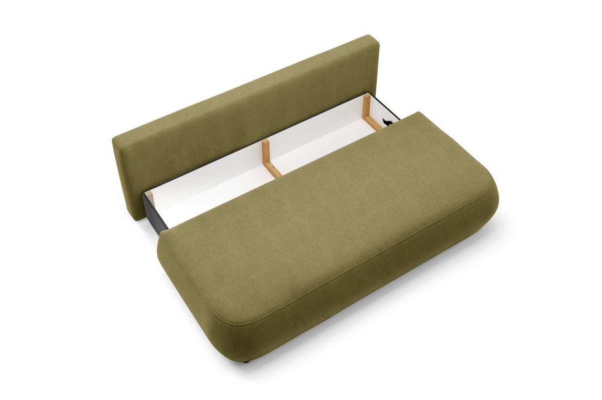 SCHLAFSOFA mit Bettkasten Grün - Schwarz/Grün, Holz/Holzwerkstoff (210/82/106cm) - Furnisell